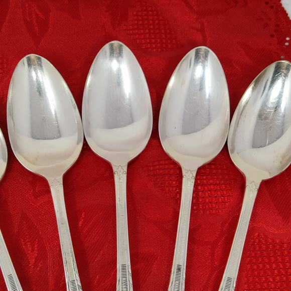 8X Tbsp COTILLION Rogers Vintage Silverplate Flatware IS Table Spoons - Picture 6 of 13